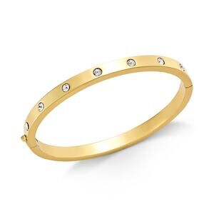kate spade new york Bezel-Set Polished Bangle Bracelet Gold